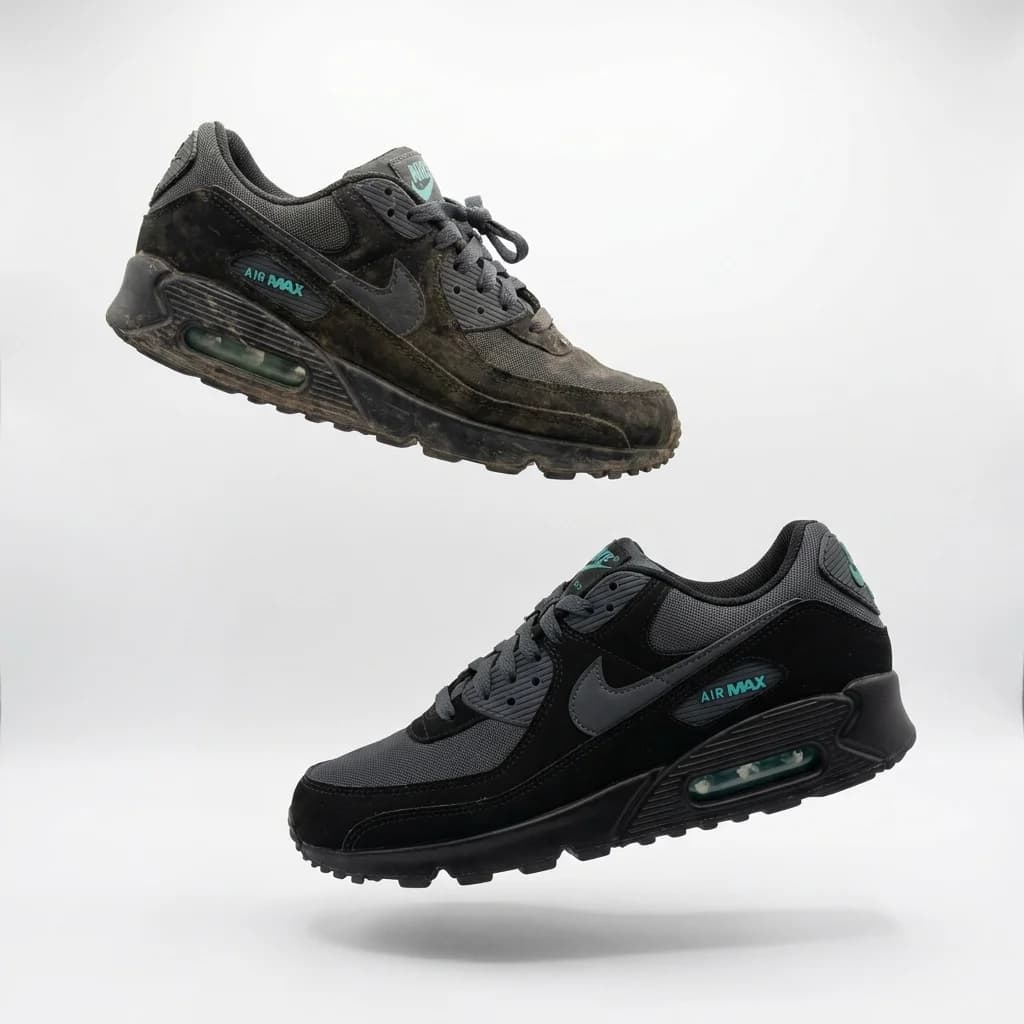 Кроссовки Air Max до и после чистки